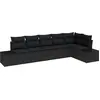 Image de Ensemble de canapés de jardin vidaXL avec rangement, 6 pièces, noir, en rotin synthétique