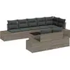Image de vidaXL Ensemble canapé de jardin avec rangement Gris Poly rotin