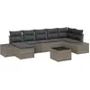 Image de vidaXL Ensemble de canapé de jardin avec coussins avec mémoire 7 pcs Gris Poly-Rotin