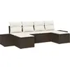 Image de vidaXL Ensemble de canapé de jardin avec coussins 4 pcs brun et crème poly rotin