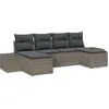 Image de vidaXL Ensemble de canapé de jardin avec coussins avec mémoire 4 pcs Gris Poly-Rotin