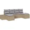 Image de Ensemble de salon de jardin vidaXL, 4 pièces, en résine tressée beige et gris clair