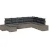 Image de vidaXL Ensemble de canapé de jardin avec coussins avec mémoire 8 pcs Gris Poly-Rotin