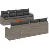 Image de vidaXL Ensemble de canapé de jardin avec mémoire 9 pcs Gris Poly-Rotin