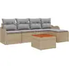 Image de Ensemble de canapés de jardin vidaXL, 6 pièces, beige et gris clair, en polyrotin