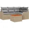 Image de vidaXL Ensemble canapé de jardin 5 pièces beige et gris clair en polyrotin