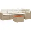Image de vidaXL Ensemble canapé de jardin avec coffre de rangement 6 pièces Beige et crème Polyrotin