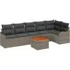 Image de vidaXL Ensemble de canapé de jardin avec mémoire 7 pcs Gris Poly-Rotin