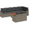 Image de vidaXL Ensemble de canapé de jardin avec mémoire 9 pcs Gris Poly-Rotin
