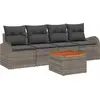 Image de vidaXL Ensemble de canapé de jardin avec mémoire 5 pcs Gris Poly-Rotin