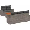 Image de vidaXL Ensemble de canapé de jardin avec mémoire 6 pcs Gris Poly-Rotin