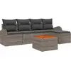 Image de vidaXL Ensemble de canapé de jardin avec mémoire 6 pcs Gris Poly-Rotin