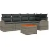 Image de vidaXL Ensemble de canapé de jardin avec mémoire 6 pcs Gris Poly-Rotin
