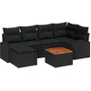 Image de vidaXL Ensemble canapé de jardin avec coffre de rangement 7 pièces Noir Poly-rotin