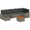 Image de vidaXL Ensemble de canapé de jardin avec mémoire 8 pcs Gris Poly-Rotin