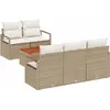 Image de vidaXL Ensemble canapé de jardin avec coffre de rangement 6 pièces Beige et crème Polyrotin