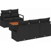 Image de Ensemble de canapés de jardin vidaXL avec rangement, 6 pièces, noir, en rotin synthétique