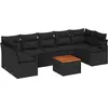 Image de vidaXL Ensemble canapé de jardin avec coffre de rangement 8 pièces Noir Poly-rotin