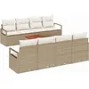Image de Ensemble de canapés de jardin vidaXL avec rangement, 9 pièces, beige et crème, en polyrotin