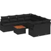Image de vidaXL Ensemble canapé de jardin avec mémoire 9 pcs noir poly rotin