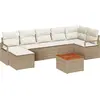 Image de vidaXL Ensemble de canapé de jardin avec mémoire 8 pcs Beige et crème Poly-Rotin