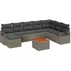 Image de vidaXL Ensemble de canapé de jardin avec mémoire 9 pcs Gris Poly-Rotin