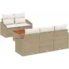 Image de vidaXL Ensemble canapé de jardin avec coffre de rangement 6 pièces Beige et crème Polyrotin