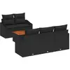 Image de Ensemble de canapés de jardin vidaXL avec rangement, 6 pièces, noir, en rotin synthétique