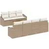 Image de vidaXL Ensemble de canapé de jardin avec mémoire 8 pcs Beige et crème Poly-Rotin