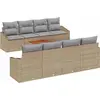 Image de vidaXL Ensemble de canapés de jardin 9 pièces beige et gris clair en polyrotin