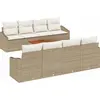 Image de Ensemble de canapés de jardin vidaXL avec rangement, 9 pièces, beige et crème, en polyrotin