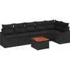 Image de vidaXL Ensemble canapé de jardin avec coffre de rangement 7 pièces Noir Poly-rotin