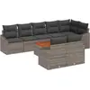 Image de vidaXL Ensemble de canapé de jardin avec mémoire 9 pcs Gris Poly-Rotin