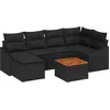 Image de vidaXL Ensemble canapé de jardin avec coffre de rangement 7 pièces Noir Poly-rotin
