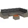 Image de vidaXL Ensemble de canapé de jardin avec mémoire 9 pcs Gris Poly-Rotin