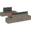 Image de vidaXL Ensemble de canapé de jardin avec mémoire 6 pcs Gris Poly-Rotin