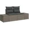 Image de vidaXL Ensemble de canapé de jardin avec mémoire 7 pcs Gris Poly-Rotin