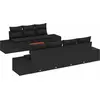 Image de vidaXL Ensemble canapé de jardin avec coffre de rangement 8 pièces Noir Poly-rotin