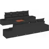 Image de vidaXL Ensemble canapé de jardin avec mémoire 9 pcs noir poly rotin