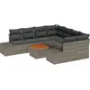 Image de vidaXL Ensemble de canapé de jardin avec mémoire 9 pcs Gris Poly-Rotin