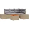 Image de vidaXL Ensemble canapé de jardin 5 pièces beige et gris clair en polyrotin