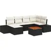 Image de vidaXL Ensemble de canapés de jardin 7 pcs noir et blanc