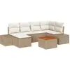 Image de vidaXL Ensemble de canapés de jardin 7 pcs Beige et blanc