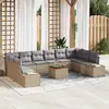 Image de Ensemble de canapés de jardin vidaXL avec rangement, 11 pièces, beige et gris clair