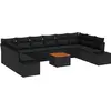 Image de Ensemble de canapés de jardin avec rangement vidaXL, 11 pièces, noir