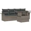 Image de vidaXL Ensemble de canapé de jardin avec coussins avec mémoire 5 pcs Gris Poly Rattan