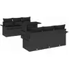 Image de vidaXL Ensemble de canapé de jardin avec coussins 7 pcs noir poly rotin