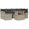 Image de vidaXL Ensemble de canapé de jardin avec coussins 7 pcs gris clair Poly rotin