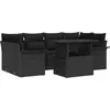 Image de vidaXL Ensemble de canapé de jardin avec coussins 7 pcs noir poly rotin