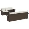 Image de vidaXL Ensemble de canapé de jardin avec coussins avec mémoire 8 pcs brun poly rotin